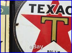 Texaco Porcelain Gas Pump Advertising Sign