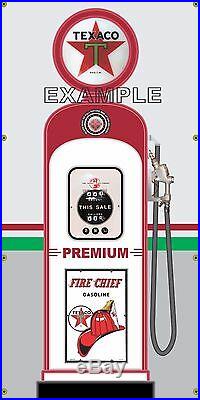 Texaco Premium Antique Retro Gas Pump Gas Station Banner Garage Sign Art 3 X 6