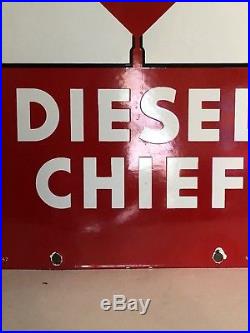 Texaco Rectangle Red Diesel Chief Fuel Gasoline Gas Pump Oil Tank Decal