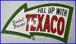 Texaco Sealed Pumps Arrow Gas & Oil Porcelain Enamel Sign 72x44 Ssp