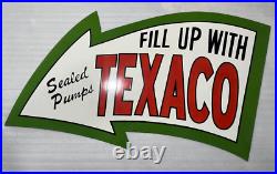 Texaco Sealed Pumps Arrow Gas & Oil Porcelain Enamel Sign 72x44 Ssp