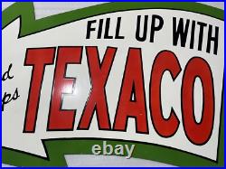 Texaco Sealed Pumps Arrow Gas & Oil Porcelain Enamel Sign 72x44 Ssp