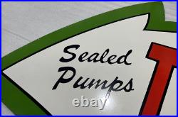 Texaco Sealed Pumps Arrow Gas & Oil Porcelain Enamel Sign 72x44 Ssp