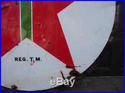 Texaco Sign Porcelain Oil Gas Pump Garage 2 Sided 6 Foot 1957 Chevy Pontiac Gmc