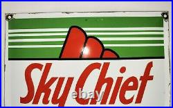 Texaco Sky Chief Antique/ Vintage Porcelain Sign Gasoline Pump Plate Circa 1940s