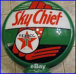 Texaco Sky Chief Gas Pump Globe, Glass Inserts
