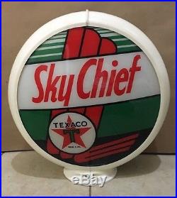 Texaco Sky Chief Gasoline Globe Glass Lens Reproduction Sign Gas Pump Texaco Sky Chief Gasoline Globe Glass Lens Reproduction Sign Gas Pump