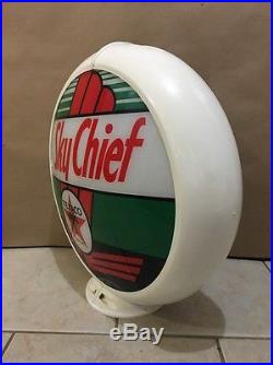 Texaco Sky Chief Gasoline Globe Glass Lens Reproduction Sign Gas Pump Texaco Sky Chief Gasoline Globe Glass Lens Reproduction Sign Gas Pump