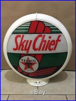 Texaco Sky Chief Gasoline Globe Glass Lens Reproduction Sign Gas Pump