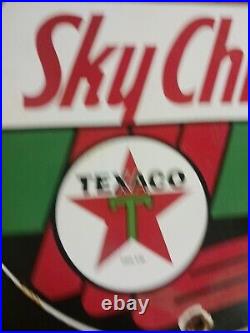 Texaco Sky Chief Gasoline Motor Oil vintage gas pump porcelain sign