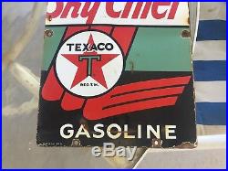 Texaco Sky Chief Gasoline Porcelain Gas Pump Sign