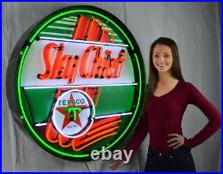 Texaco Sky Chief Neon sign steel Case 36 lamp light Gasoline gas oil pump globe