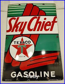 Texaco Sky Chief Porcelain Pump Plate 1952 Original 12 x 18