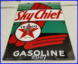 Texaco Sky Chief Porcelain Pump Plate 1952 Original 12 x 18