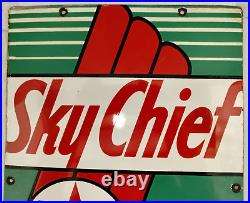 Texaco Sky Chief Porcelain Pump Plate 1952 Original 12 x 18
