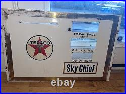 Texaco Sky Chief Vintage Porcelain Gas Pump Face Sign