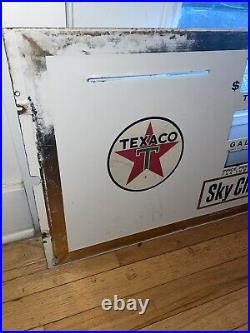 Texaco Sky Chief Vintage Porcelain Gas Pump Face Sign