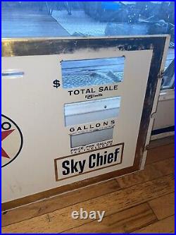 Texaco Sky Chief Vintage Porcelain Gas Pump Face Sign
