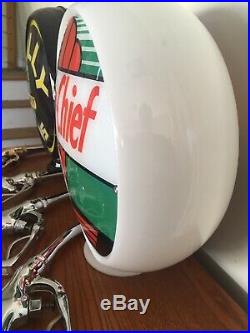 Texaco Skychief Gas Pump Milk Glass Globe One Piece Body With 2 Lenses