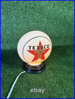 Texaco Star Americas Favorite Gas Pump Globe Lamp Glass Vtg Fuel Works