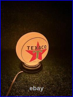 Texaco Star Americas Favorite Gas Pump Globe Lamp Glass Vtg Fuel Works