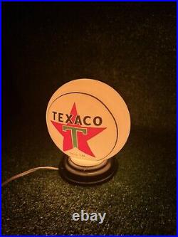 Texaco Star Americas Favorite Gas Pump Globe Lamp Glass Vtg Fuel Works