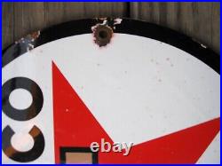 Texaco Star Gasoline Vintage Porcelain Enamel Gas Pump Oil Service Station Sign