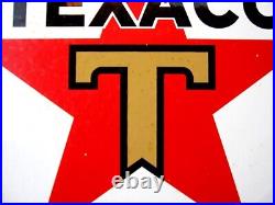 Texaco Star Gasoline Vintage Porcelain Enamel Gas Pump Oil Service Station Sign
