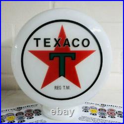 Texaco Star Mini Gas Pump Globe, Solid Oak Wooden Base LED Desk Lamp