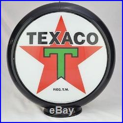 Texaco T-Star Gas Pump Globe Black Trim T Glass Lenses Station Shop Store Decor