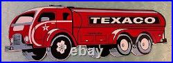 Texaco Tanker Gas/Oil Truck Porcelain Enamel Sign Gas/Oil Pump Truck