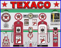 Texaco Vintage Gas Pump Station Scene Wall Mural Sign Banner Garage Art 8' X 10