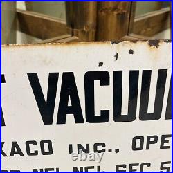 Texaco West Vacuum Unit Porcelain Lease Sign