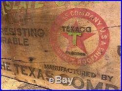Texaco Wood Sign Hexagon Strip Shingles Gas Pump Station Oil Can Not Porcelain