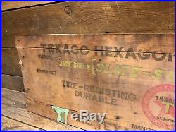 Texaco Wood Sign Hexagon Strip Shingles Gas Pump Station Oil Can Not Porcelain