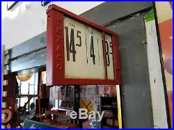 Texaco gas pump price sign original, repainted with price cards (2)