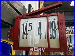 Texaco gas pump price sign original, repainted with price cards (2) visible pump