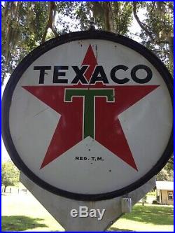 Texaco sign 72 Inch Diameter Built 3/12/1958 With Gas Pump