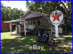 Texaco sign 72 Inch Diameter Built 3/12/1958 With Gas Pump