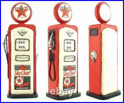 Tin Toy Texaco Sky Chief Gas Pump Station Refueling Red Collection