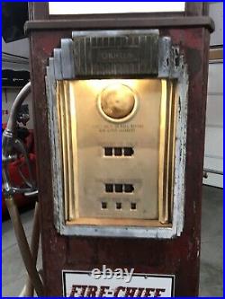 Tokheim 36B Original Vintage Gas Pump Unrestored Texaco Fire Chief Lights Up