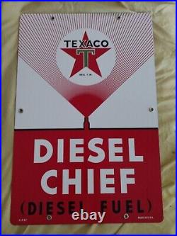 VINTAGE 18 By 12 Texaco PORCELAIN GAS OIL Pump Plate Sign