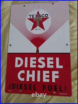 VINTAGE 18 By 12 Texaco PORCELAIN GAS OIL Pump Plate Sign