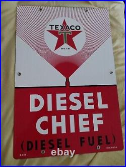 VINTAGE 18 By 12 Texaco PORCELAIN GAS OIL Pump Plate Sign