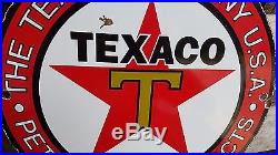 Vintage 1933 Texaco Porcelain Gasoline Sign Gas Pump Plate Motor Oil Lubester