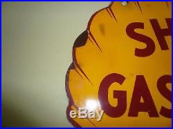 VINTAGE 1950's Shell GASOLINE GAS PUMP PLATE 12 PORCELAIN METAL SIGN VINTAGE 1950's Shell GASOLINE GAS PUMP PLATE 12 PORCELAIN METAL SIGN