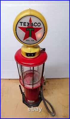 VINTAGE Gas Pump GumBall Machine Candy Vending Dispenser 22 TEXACO Oil