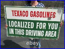 VINTAGE ORIGINAL 1950's TEXACO GAS STATION GASOLINE SIGN POLE OR PUMP MOUNTED