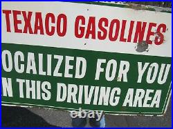 VINTAGE ORIGINAL 1950's TEXACO GAS STATION GASOLINE SIGN POLE OR PUMP MOUNTED