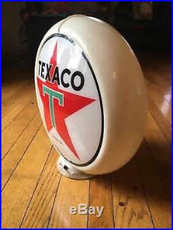 VINTAGE ORIGINAL TEXACO Gas Pump Topper TWO GLASS LENSES In Great Condition. Yes
